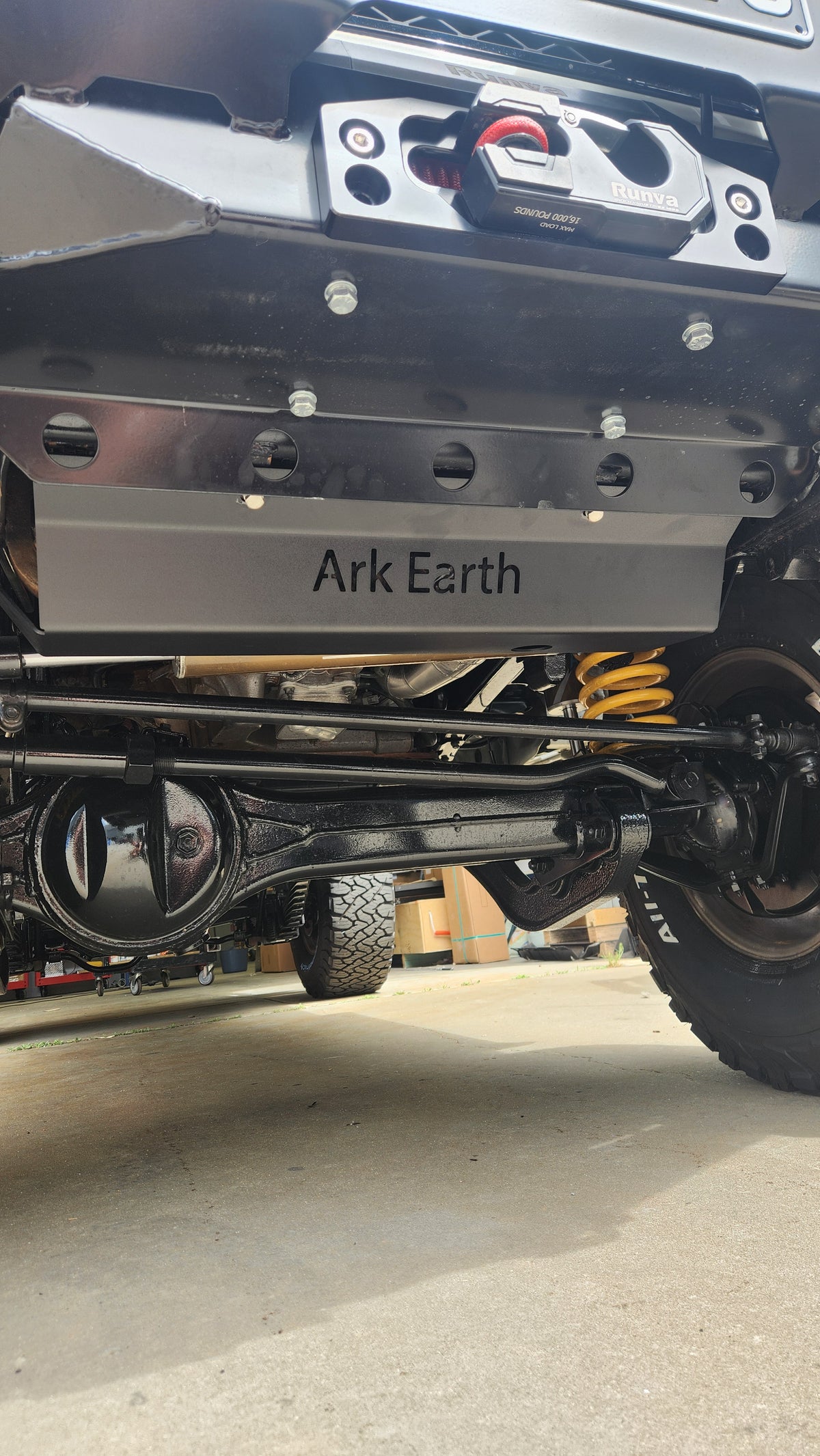 Ark Earth Troopy factory guard replacement bash plate in Black, fitted